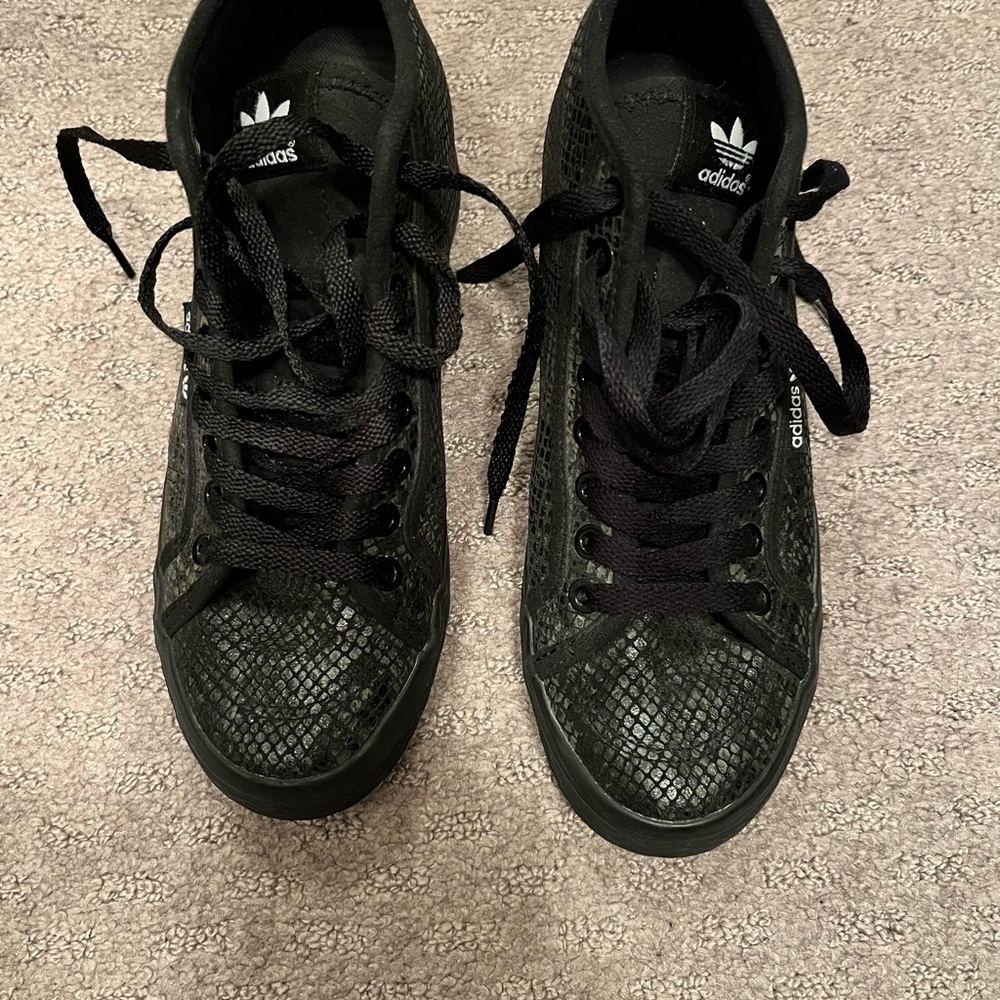 Adidas Honey Up Black snakeskin hidden Platform high tops